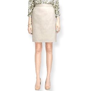 Brooks Brothers | Tan/Cream Linen Blend  Pencil Skirt 6